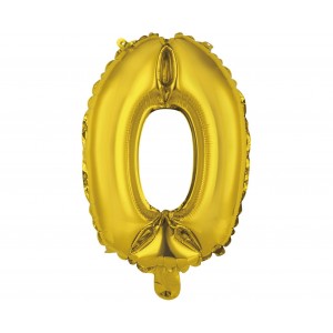 Μπαλόνι Φοιλ Μίνι Νούμερο "0" Χρυσό / 35 εκ