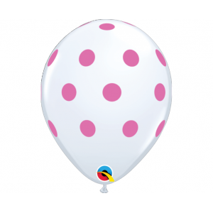 Μπαλόνια Λάτεξ 11" Big Polka Dots Pink /25 τεμ