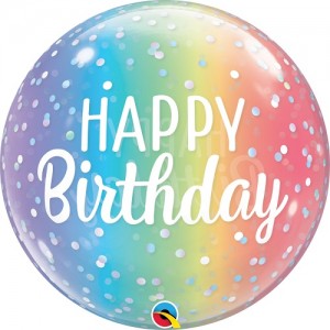 Bubble Μονό 22" Birthday Ombre & Dots / 56 εκ