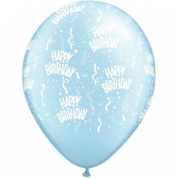 Μπαλόνια Λάτεξ 11" Birthday - A - Round Prl Light Blue /25 τεμ