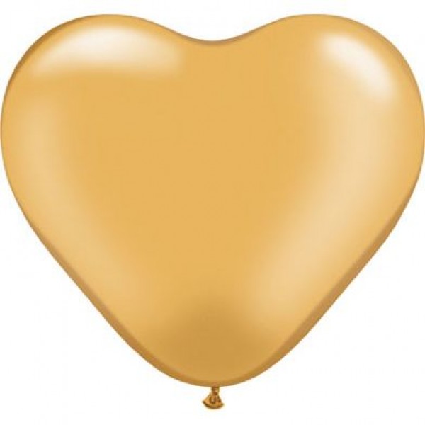 Μπαλόνια Λάτεξ Καρδιά 6" Χρυσή /100 τεμ (Διάμετρος 15εκ)