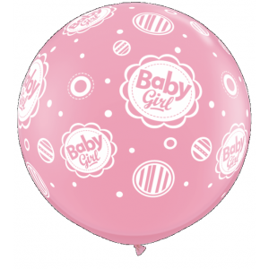 Μπαλόνι Λατεξ 3Π Baby Girl Dots A Round /2 τεμ