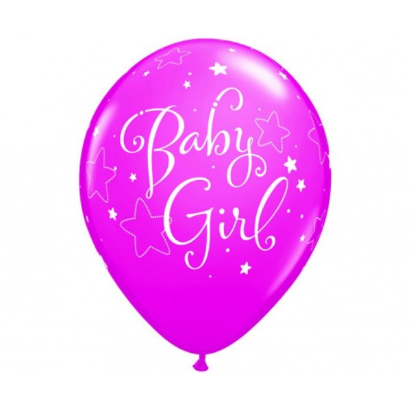 Μπαλόνια 11" Baby Girl Stars 