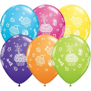 Μπαλόνια Λάτεξ 11" Cupcakes & Presents Trop. Assort. /25 τεμ