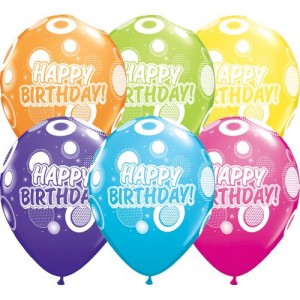 Μπαλόνια Λατεξ 11" Birthday Dots & Glitz /25 τεμ