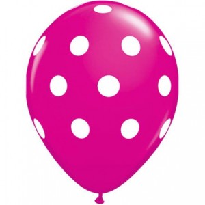 Μπαλόνια Λάτεξ 11" Big Polka Dots Wild Berry /50 τεμ