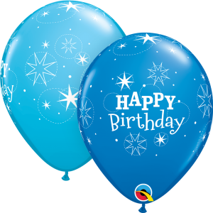 Μπαλόνια Λατεξ 11" Birthday Sparkle Robins Egg Blue & Dark Blue /25 τεμ