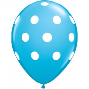 Μπαλόνια Λατεξ 11" Big Polka Dots Robins Egg Blue /25 τεμ.