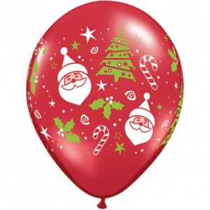 Μπαλόνια Λατεξ 11" Santa & Christmas Tree /50 τεμ