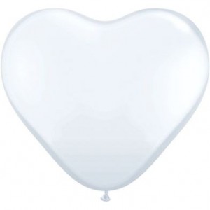 Μπαλόνια Λάτεξ Καρδιά 6" Λευκή /100 τεμ 15 εκ