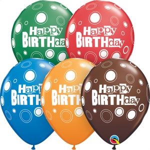 Μπαλόνια Λάτεξ 11" Birthday Bold Dots /25 τεμ