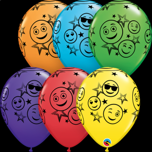 Μπαλόνια Λάτεξ 11" Smiley Stars Emoji Ast/ 25 τεμ