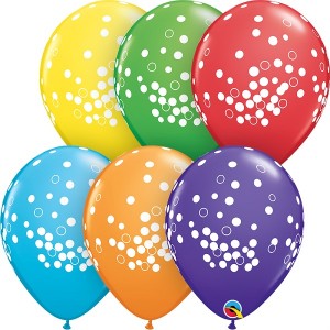 Μπαλόνια Λάτεξ 11" Bright Rainbow Confetti Dots / 25 τεμ
