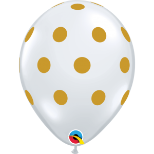  Μπαλόνια Λάτεξ Διάφανο 11" Big Polka Dots Χρυσό 