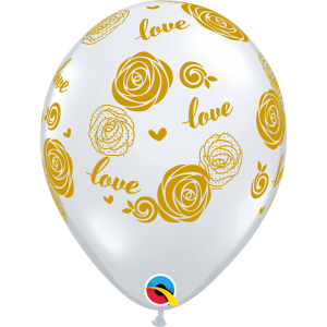 Μπαλόνια Λάτεξ 11" Love Rοses Διάφανο/ 25 τεμ. Wedding-Γάμος-Anniversary- Επέτειος