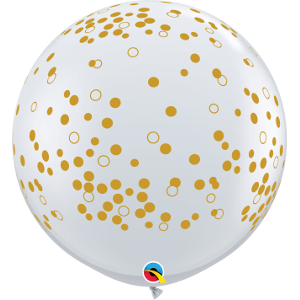 Μπαλόνι Λάτεξ 3' Confetti Dots Διάφανο / 2 τεμ
