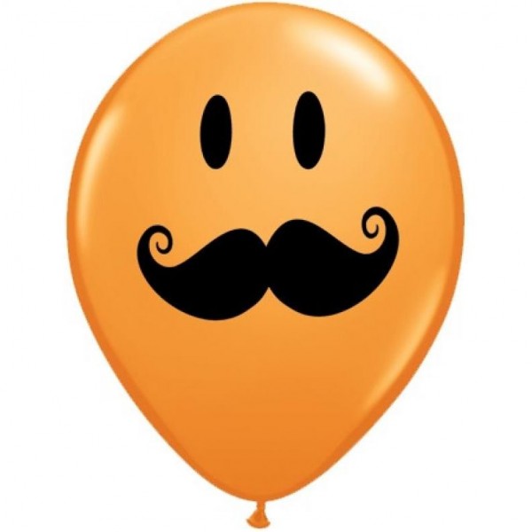 Μπαλόνια Λατεξ 11" Smile Face Mustache Ast /50 τεμ