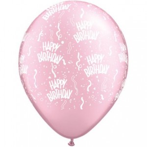 Μπαλόνια Λάτεξ 11" Birthday - A - Round Prl Pink /25 τεμ
