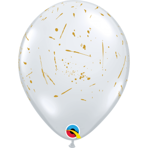 Μπαλόνια Λάτεξ Διάφανο 11" Paint Splatters Χρυσό / 25 τεμ