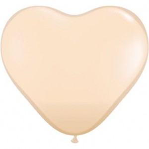 Μπαλόνια Λάτεξ Καρδιά 6" Κρεμ /100 τεμ (Διάμετρος 15εκ)