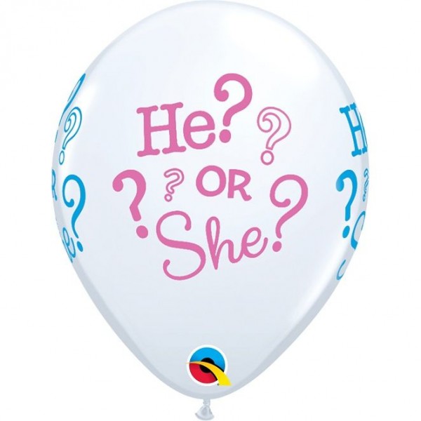 Μπαλόνια Λάτεξ 11" Gender Reveal He or She ? / 6 τεμ