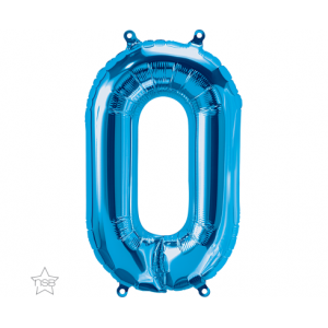 Μπαλόνι Φοιλ Μινι Νούμερο "0" Μπλε 16"/ 41εκ.