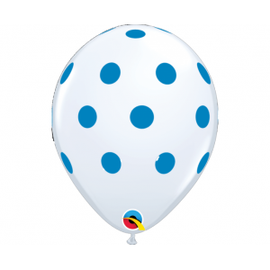 Μπαλόνια Λάτεξ 11" Big Polka Dots Blue/25 τεμ