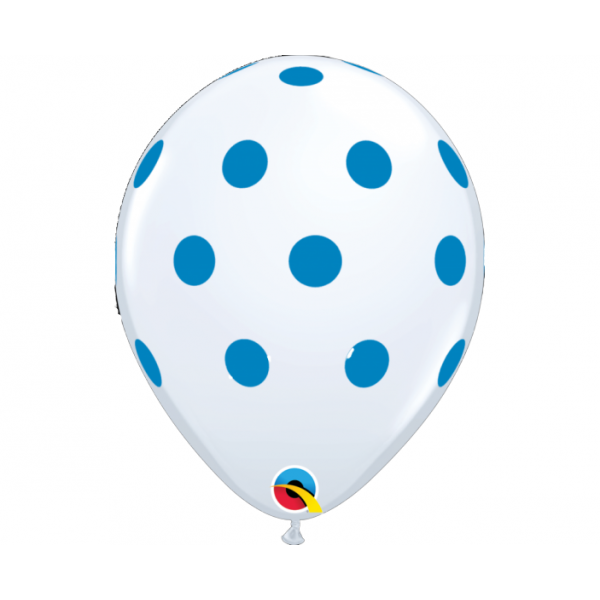 Μπαλόνια Λάτεξ 11" Big Polka Dots Blue/25 τεμ