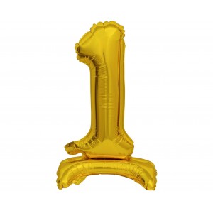 Μπαλόνι Φοιλ Μίνι με βάση Νούμερο "1" Χρυσό / 38 εκ