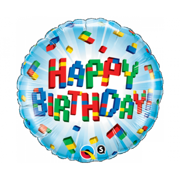 Μπαλόνι Φοιλ 18" Στρογγυλό Happy Birthday Lego