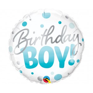 Μπαλόνι Φοιλ 18" Birthday Boy Blue Dots / 46 εκ