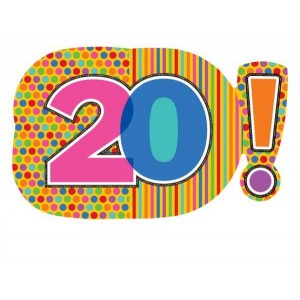 Φοιλ Μπαλόνι Σχήμα Birthday Dots Stripes Νούμερο "20"