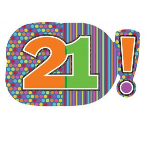 Φοιλ Μπαλόνι Σχήμα Birthday Dots Stripes Νούμερο "21"