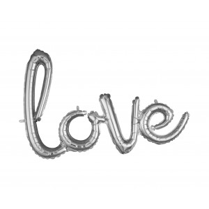 Μπαλόνι Φοιλ Script Phrase `Love`Ασημί 78 x 53 εκ