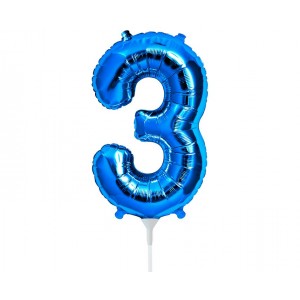 Μπαλόνι Φοιλ Μινι Νούμερο "3" Μπλε 16"/ 41εκ.