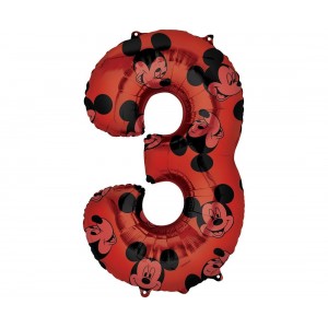 Μπαλόνι Φοιλ 26" Νούμερο "3" Mickey Mouse Forever / 66 εκ