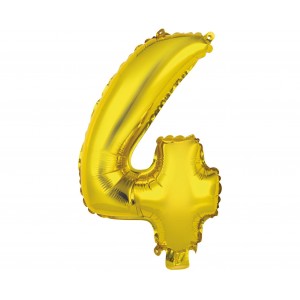 Μπαλόνι Φοιλ Μίνι Νούμερο "4" Χρυσό / 35 εκ