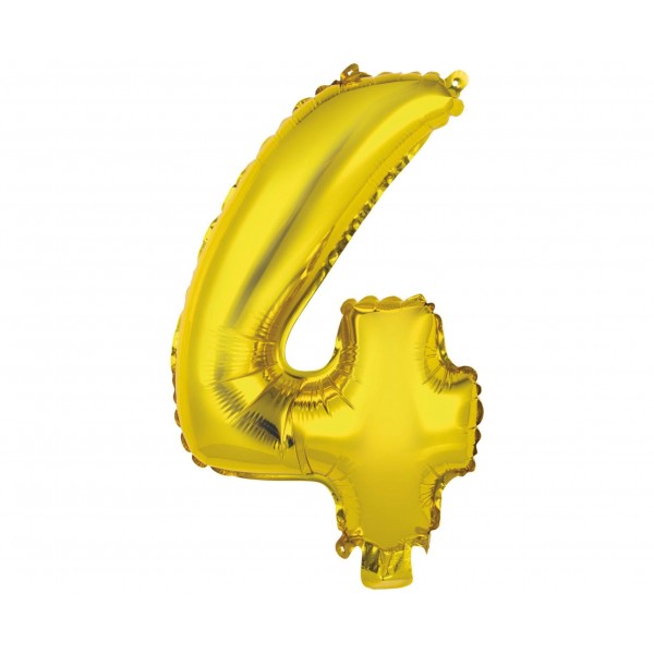 Μπαλόνι Φοιλ Μίνι Νούμερο "4" Χρυσό / 35 εκ