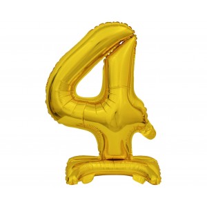 Μπαλόνι Φοιλ Μίνι με βάση Νούμερο "4" Χρυσό / 38 εκ