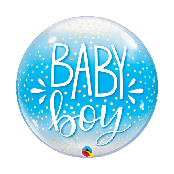 Bubble μονό 22" Baby Boy Blue & Confetti Dots / 56εκ