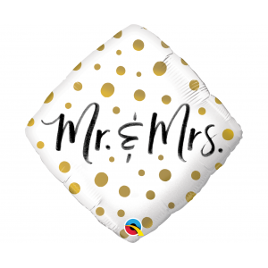 Μπαλόνι Φοιλ 18" Mr. & Mrs. Gold Dots