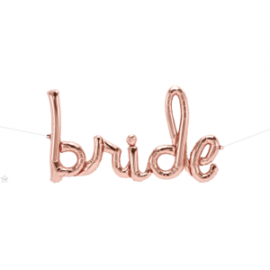 Μπαλόνι Φοιλ Script Phrase `Bride` Ροζ Χρυσό 33"