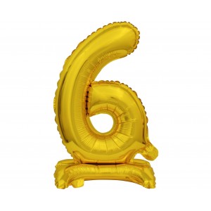 Μπαλόνι Φοιλ Μίνι με βάση Νούμερο "6" Χρυσό / 38 εκ