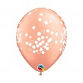 Μπαλόνια Λάτεξ 11" Birthday Confetti Dots Ροζ Χρυσό /25 τεμ