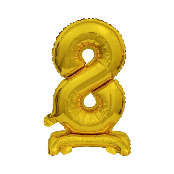 Μπαλόνι Φοιλ Μίνι με βάση Νούμερο "8" Χρυσό / 38 εκ