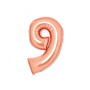 Φοιλ Σχήμα Ροζ Χρυσό 26" Νούμερο "9" / 66εκ ύψος