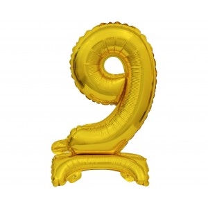 Μπαλόνι Φοιλ Μίνι με βάση Νούμερο "9" Χρυσό / 38 εκ