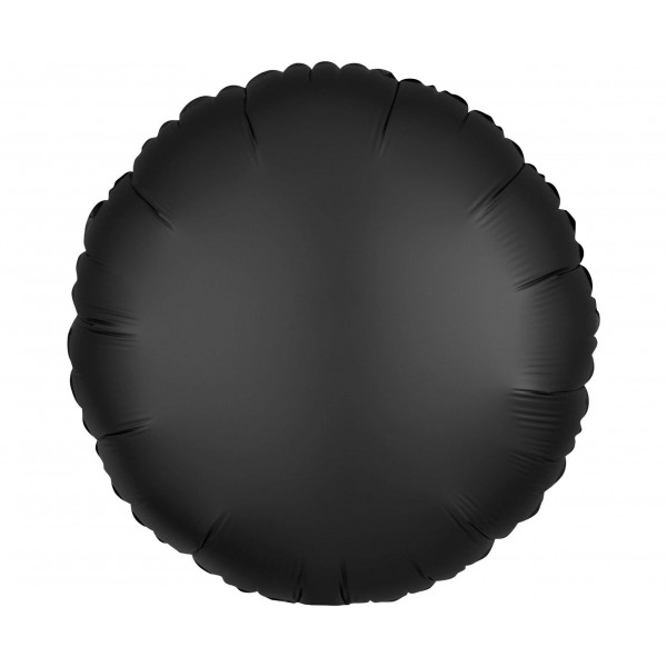 Μπαλόνι Φοιλ 17" Στρογγυλό Satin Luxe Onyx Black 43cm