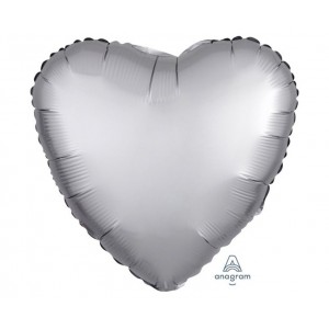 Μπαλόνι Φοιλ 17" Καρδιά Satin Luxe Platinum 43 εκ