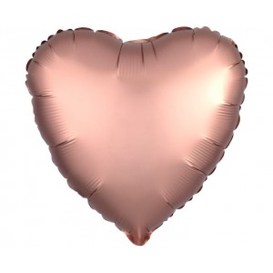 Μπαλόνι Φοιλ Καρδιά Silk Lustre Rose Copper / 43 εκ